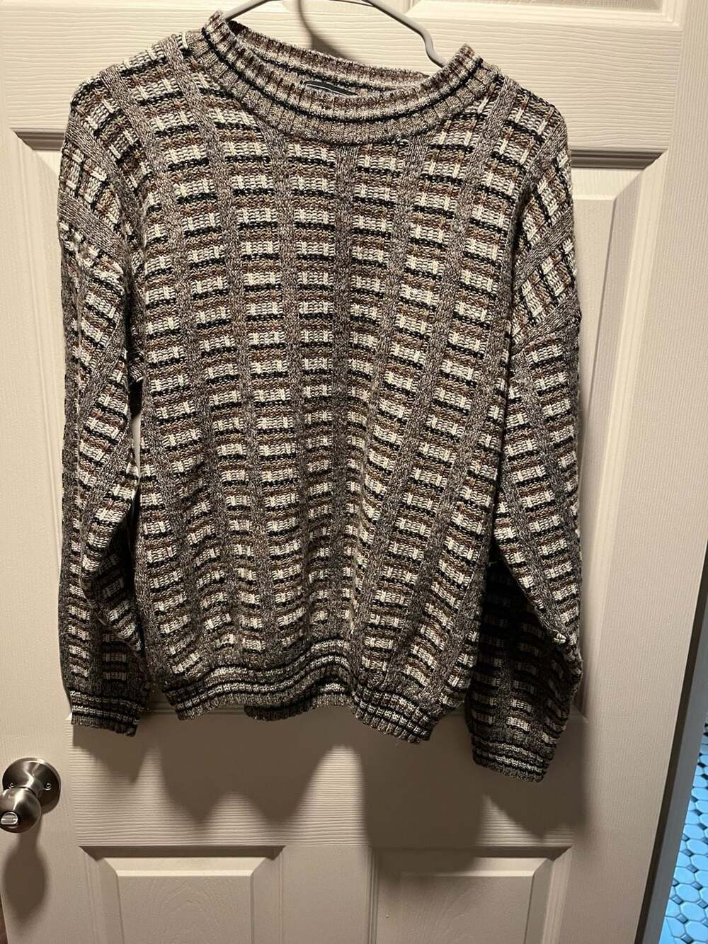 Vintage Scandia Textured Knit Geometric Sweater Size XL Made in USA